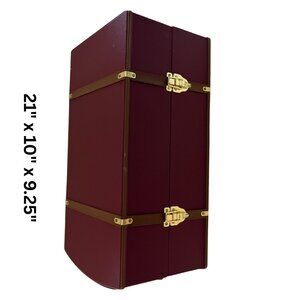 Toys R Us Burgundy STEAMER TRUNK w/Drawers, fits 18" Doll, Vintage 1999